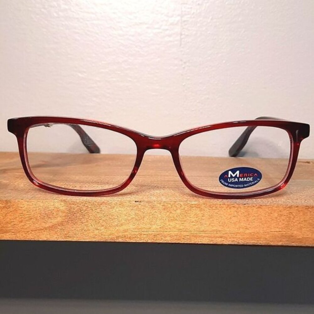 Made in USA Eyeglass Frame, Prescription-ready, red petite glasses 52-17-140 NEW